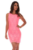 Coral Lace Backless dress