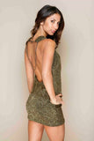 Gold Backless Chain Dress