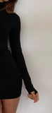 Mock Neck Long sleeved short dress