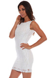 White Lace Backless dress