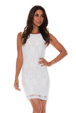 White Lace Backless dress